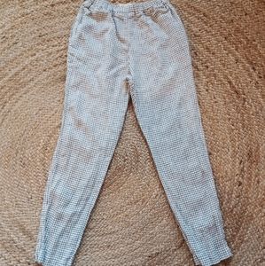 XS Not Perfect Linen Athens pants in small checks
